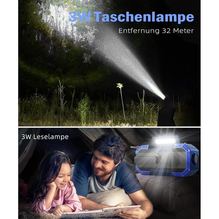 Radio FM solaire multifonctions, enceinte Bluetooth, batterie externe 5000mah