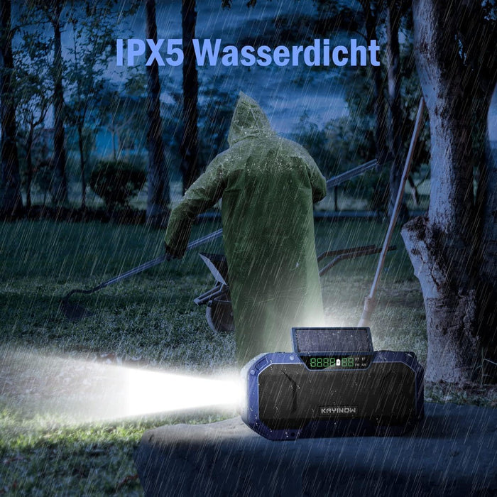 Radio FM solaire multifonctions, enceinte Bluetooth, batterie externe 5000mah