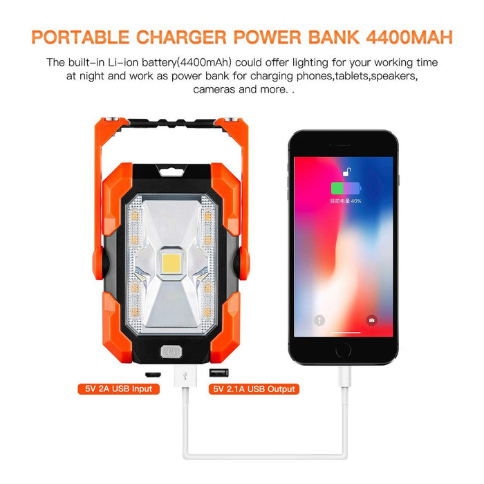 Projecteur solaire 350lm rechargeable et portable tout-en-un