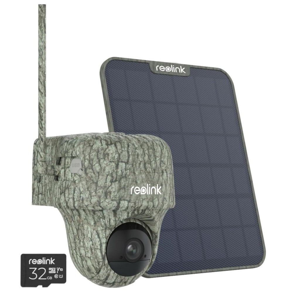 Reolink Go Ranger PT- Caméra solaire 4G autonome 8MP 360° avec carte SD 32Go inclus - Infrarouge invisible