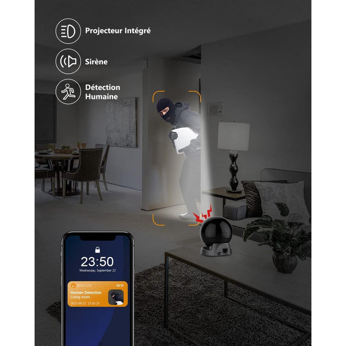 Imou - Caméra Wifi Rex 3D 3MP 360° avec suivi de mouvement automatique