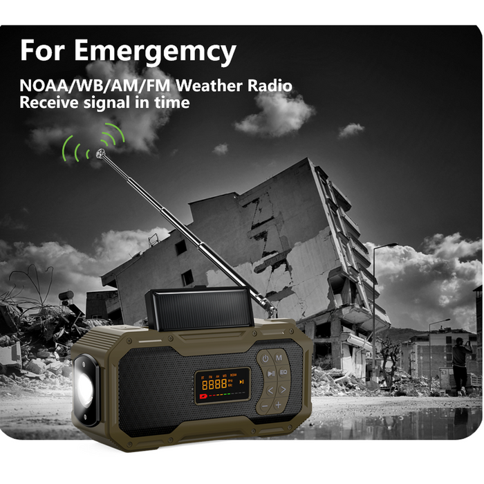 Radio FM solaire multifonctions, enceinte Bluetooth, batterie externe 5000mah