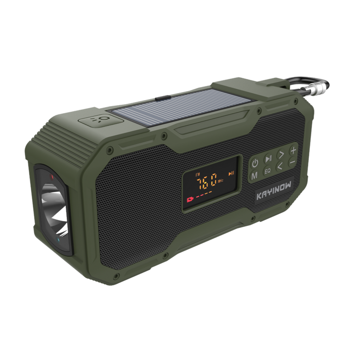 Radio FM solaire multifonctions, enceinte Bluetooth, batterie externe 5000mah