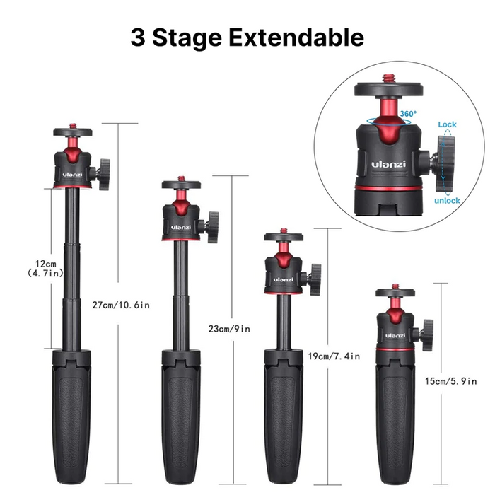 Ulanzi ST-08 - Kit vlogging (trépied + support + lampe rechargeable)