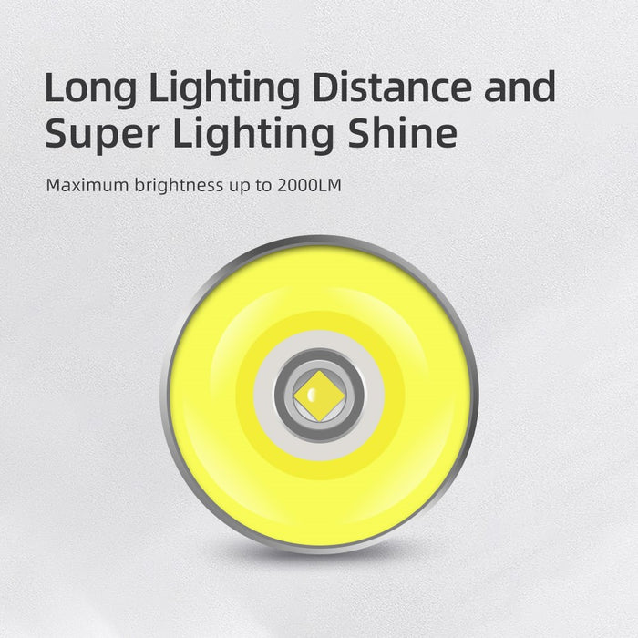 Supfire - Lampe torche LED 2000lm blanc froid 6000K, rechargeable