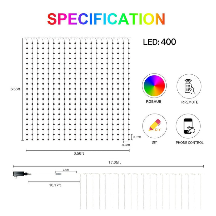 Rideau LED personnalisable connectée (Bluetooth)