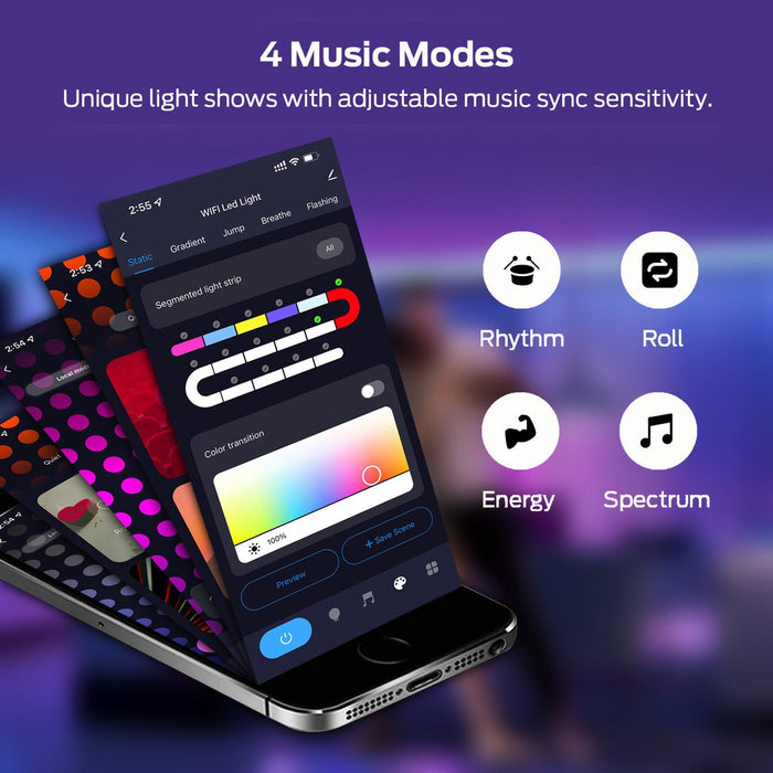 Neon LED flexible dynamique & multicolore connectée (Wifi) 3 mètres/ 5 mètres