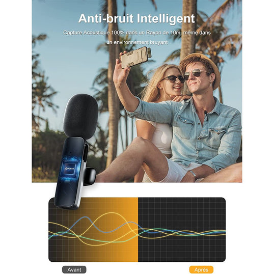 Moman CP1(C) - Microphone cravate Bluetooth pour Android (type-C)