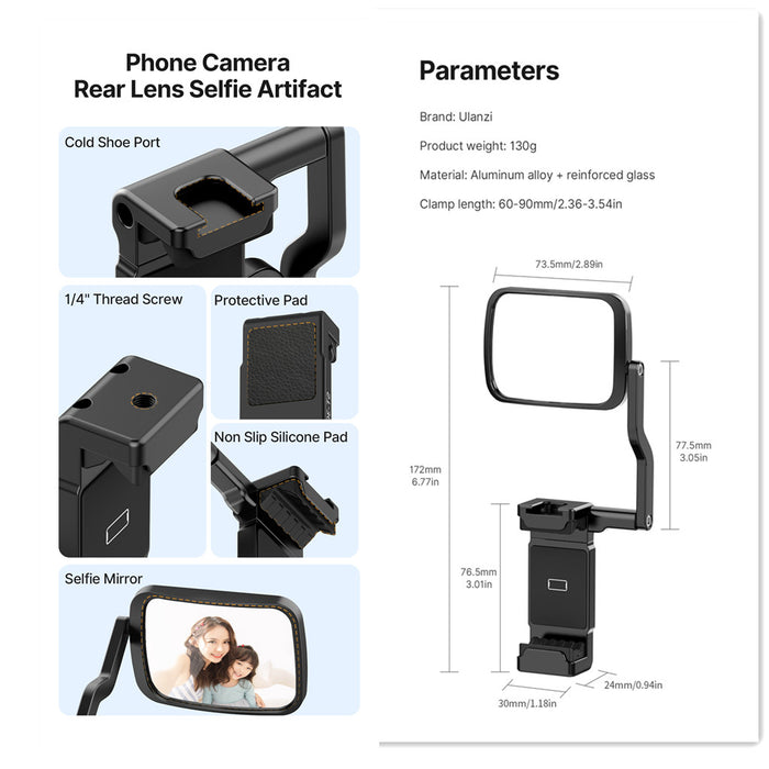 Ulanzi ST-30 - Support téléphone avec miroir