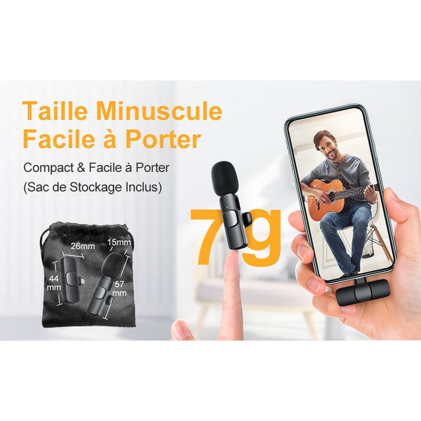 Moman CP1(C) - Microphone cravate Bluetooth pour Android (type-C)