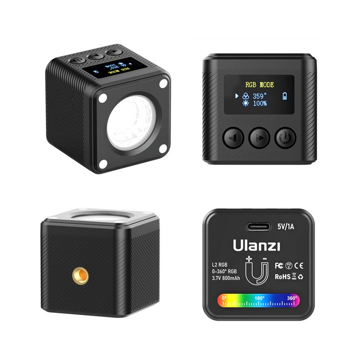 Ulanzi L2RGB - Projecteur LED multicolore rechargeable, magnétique