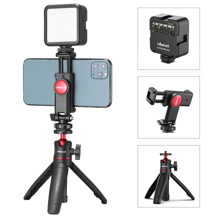 Ulanzi ST-08 - Kit vlogging (trépied + support + lampe rechargeable)