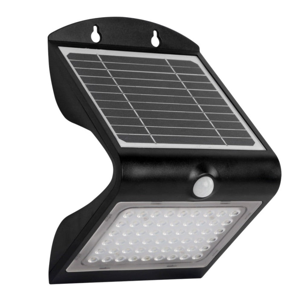 Applique LED solaire d’extérieur, 2 modes d’éclairage, détecteur de mouvement (Noir)