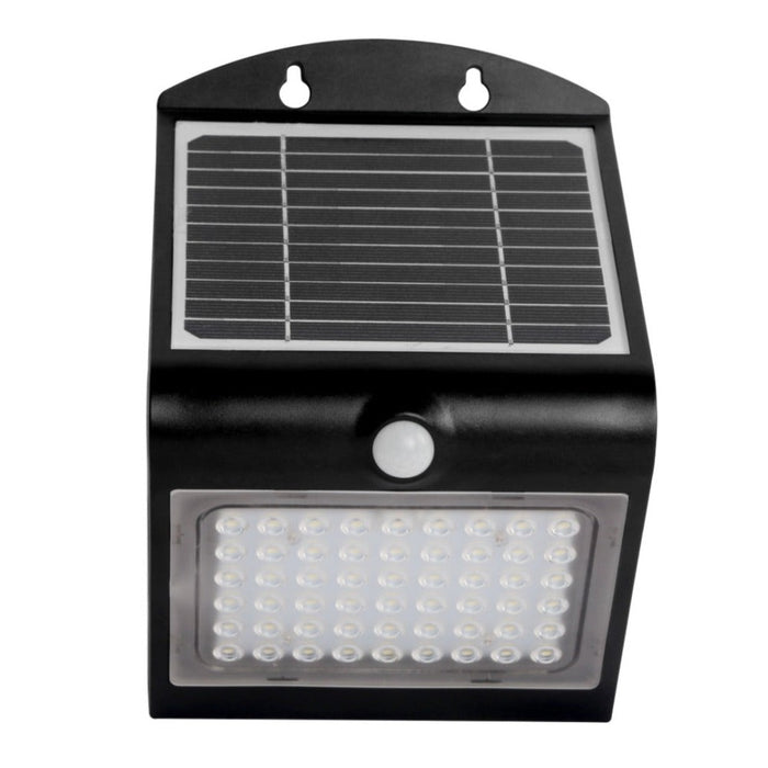 Applique LED solaire d’extérieur, 2 modes d’éclairage, détecteur de mouvement (Noir)