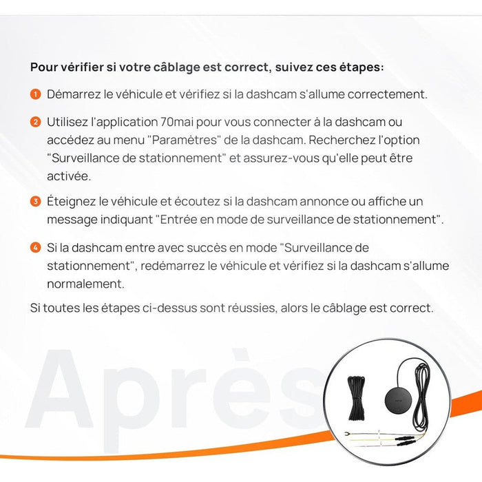 Kit 4G pour caméra embarquée 70mai rotative 360 degrés