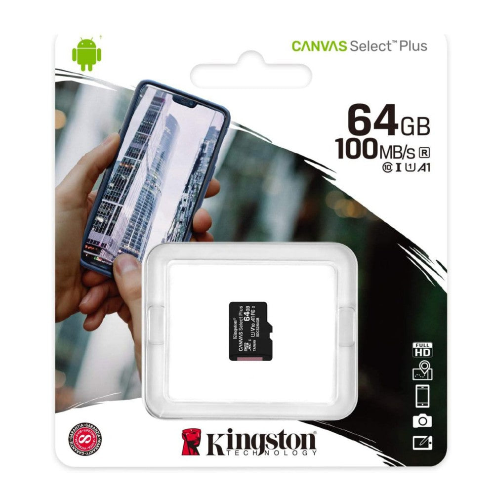 Kingston Canvas Select Plus - Carte Micro SD 64Go SDCS2 Class 10+ Adaptateur inclus