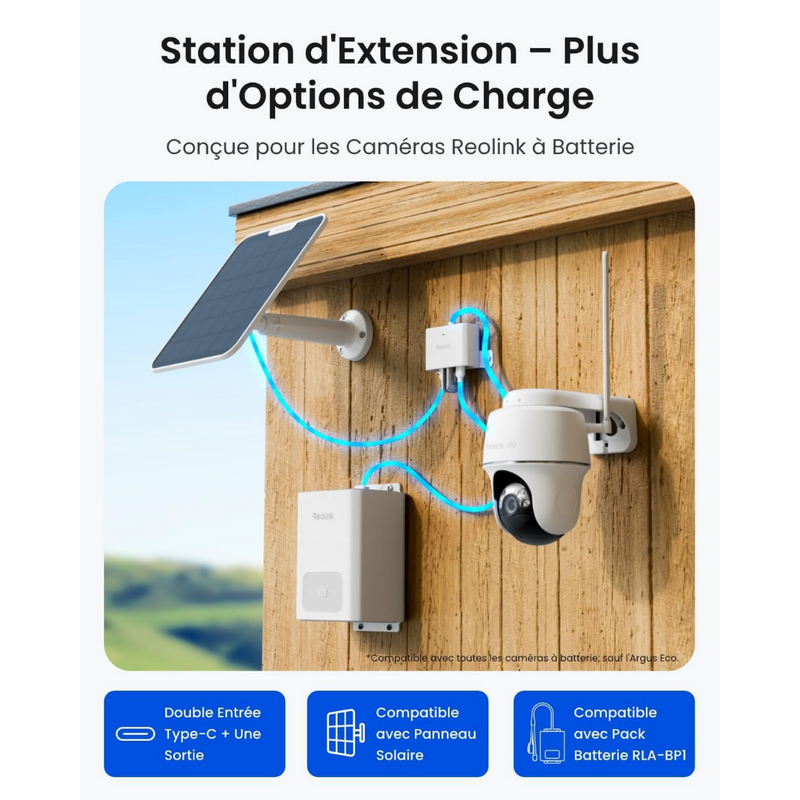 Reolink RLA-CD1 - Station d'Extension pour panneau solaire ou batterie