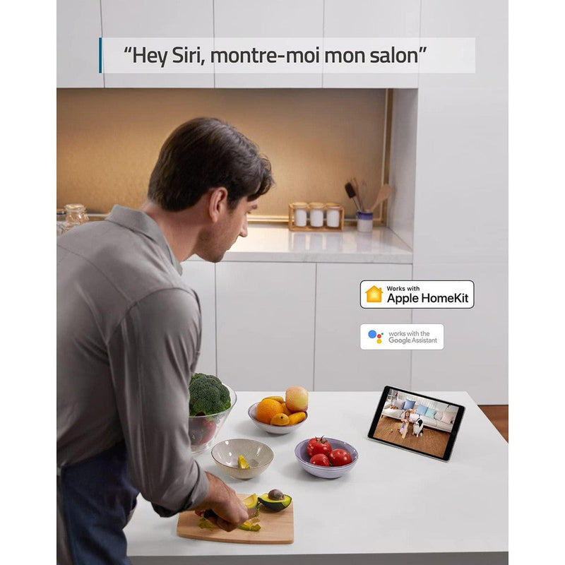 Eufy E220 - Caméra intérieure 360° 2K WIFI, Détection des Humains et Animaux par l'IA, Assistants Vocaux-Tektek