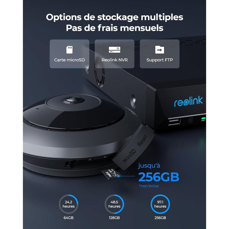 Caméra plafonnier POE 360 degrés - Reolink FE-P-Tektek