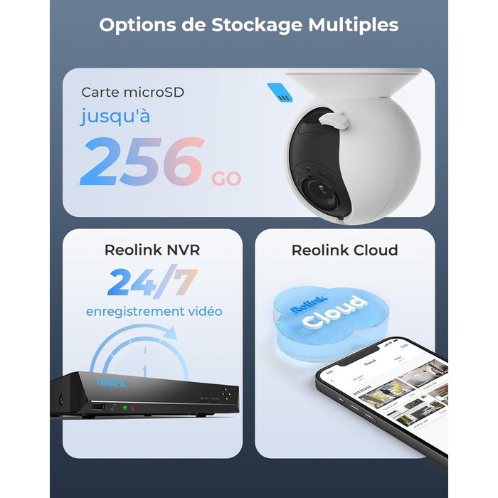Reolink E1 outdoor - Caméra Wifi 5MP 360° avec suivi automatique - Détection intelligente