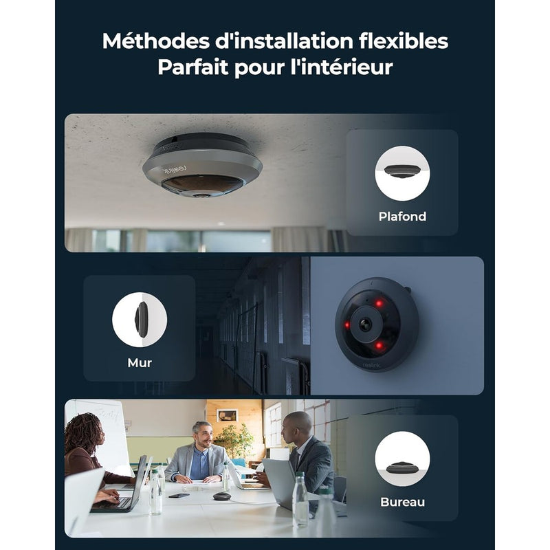 Caméra plafonnier POE 360 degrés - Reolink FE-P-Tektek