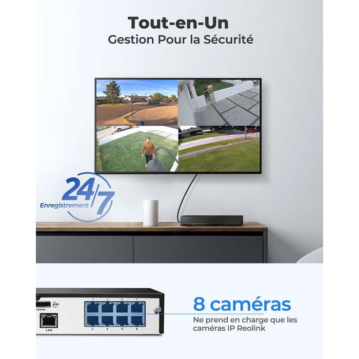 Reolink RLN8-410 - NVR 8 canaux POE 4K - 2To inclus