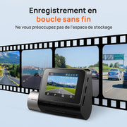 70mai - Caméra embarquée double avant/arrière, mode stationnement 24h/24, détection de mouvement, vision nocturne