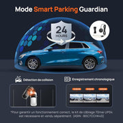 70mai - Caméra embarquée double avant/arrière, mode stationnement 24h/24, détection de mouvement, vision nocturne
