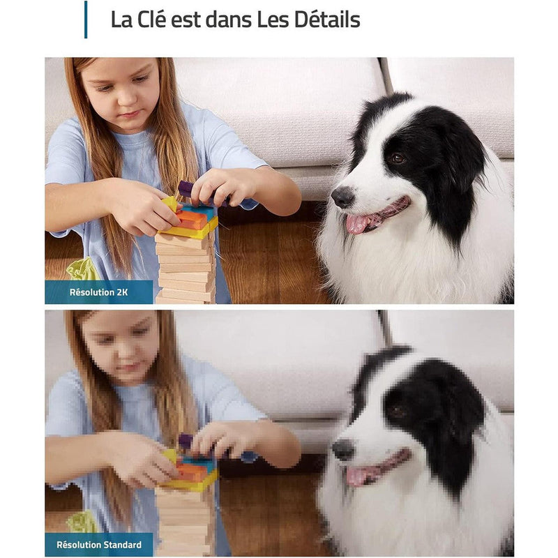 Eufy E220 - Caméra intérieure 360° 2K WIFI, Détection des Humains et Animaux par l'IA, Assistants Vocaux-Tektek
