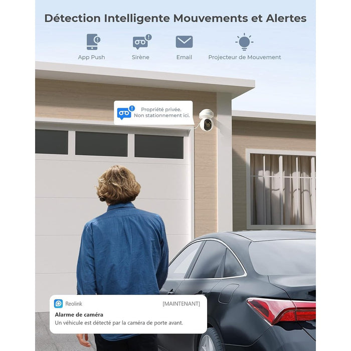 Reolink E1 outdoor - Caméra Wifi 5MP 360° avec suivi automatique - Détection intelligente