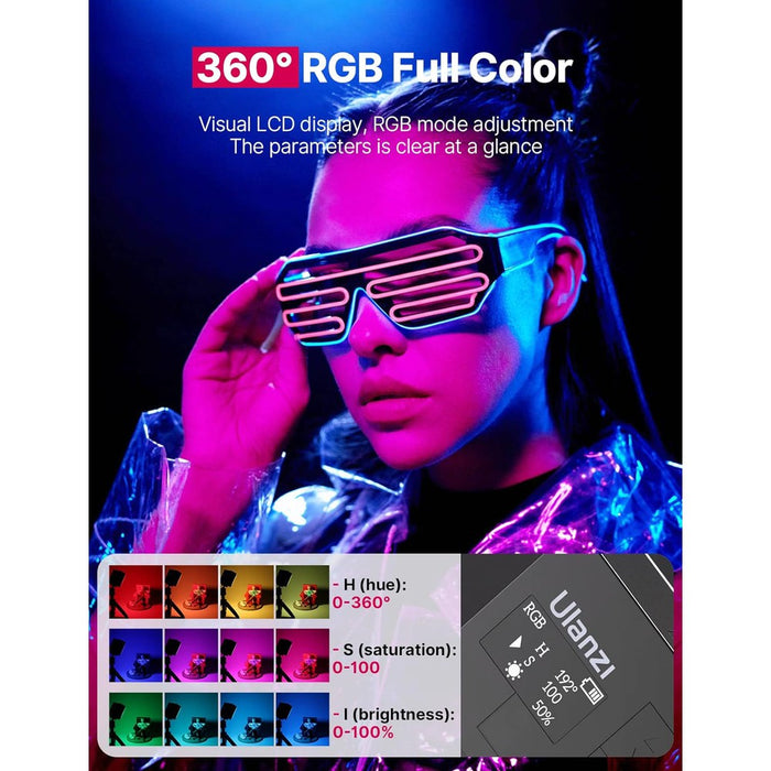 Ulanzi VL49 Pro - Projecteur LED RGB 2500K-9500K rechargeable, 20 effets de lumière