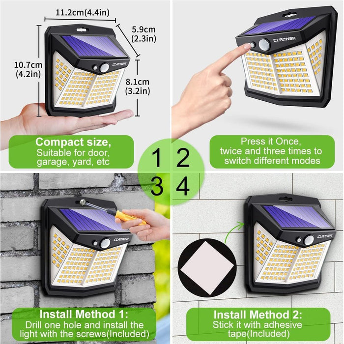 Applique solaire PIR 128leds