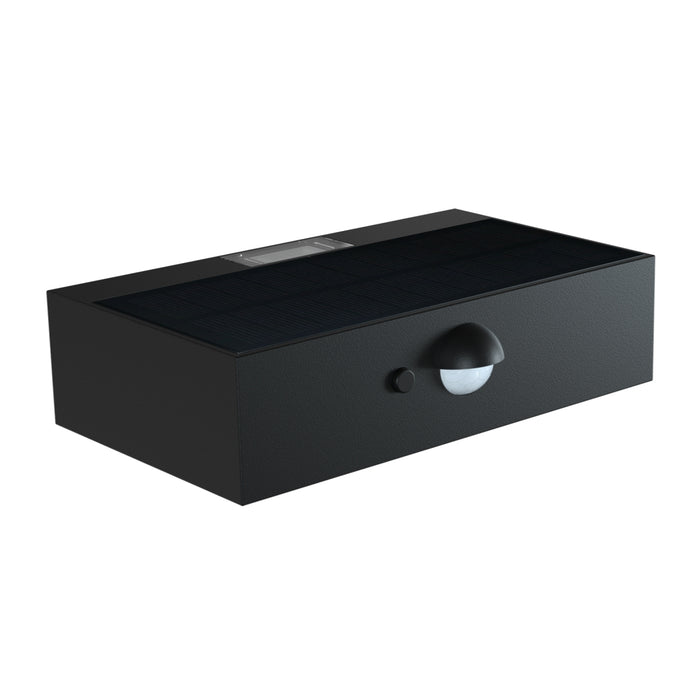 Applique solaire PIR brick 350lm - Noir