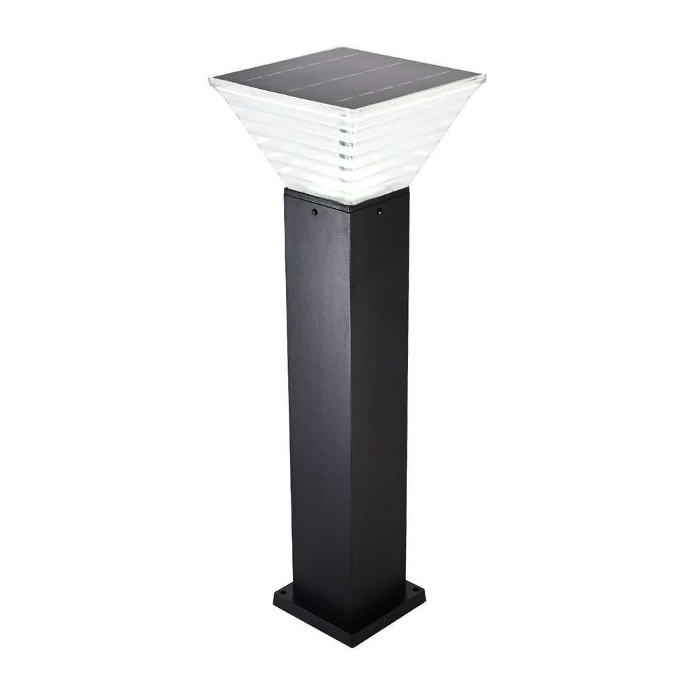 Balise solaire 80cm carrée 500lm Blanc froid 6000K