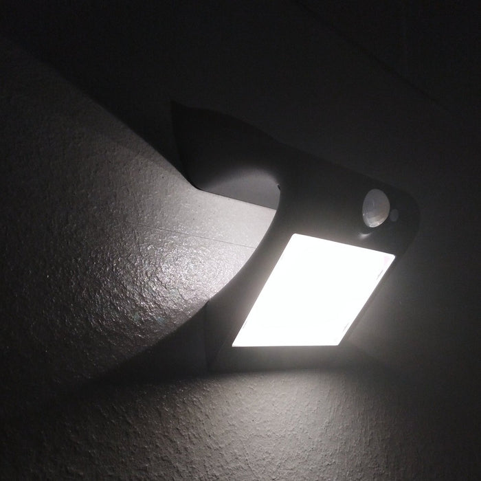 Applique LED solaire d’extérieur, 2 modes d’éclairage, détecteur de mouvement (Noir)