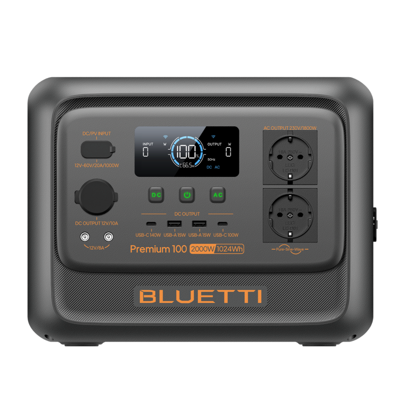 Bluetti Premium 100 V2 – Générateur solaire portable 1 800 W / 1 024 Wh