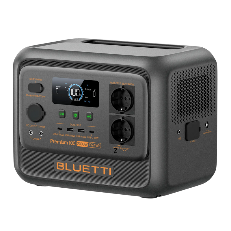Bluetti Premium 100 V2 – Générateur solaire portable 1 800 W / 1 024 Wh