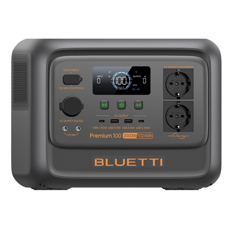 Bluetti Premium 100 V2 – Générateur solaire portable 1 800 W / 1 024 Wh