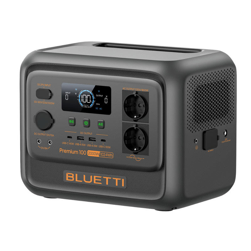 Bluetti Premium 100 V2 – Générateur solaire portable 1 800 W / 1 024 Wh