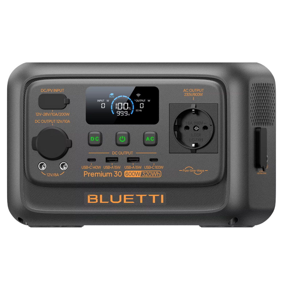 Bluetti Premium 30 V2 – Générateur solaire portable 600 W / 320 Wh