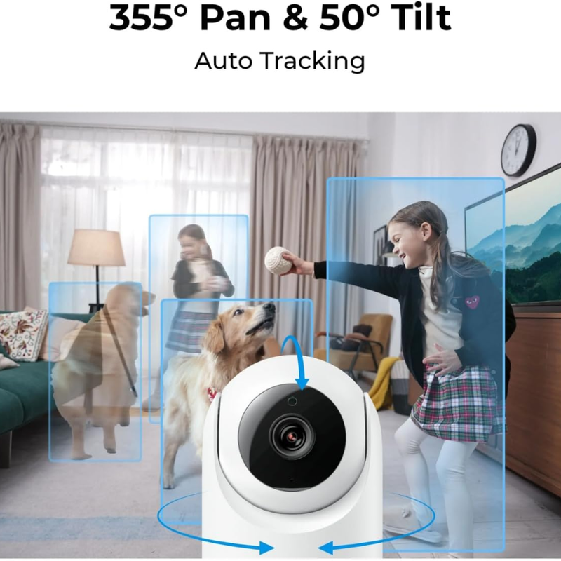 Reolink E321 - Caméra WiFi Intérieure 360° 3MP - Suivi de Mouvement