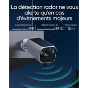 Eufy S3 Pro- Caméra solaire Wifi 4K, Vision nocturne MaxColor, Reconnaissance faciale, HomeBase 3 requis