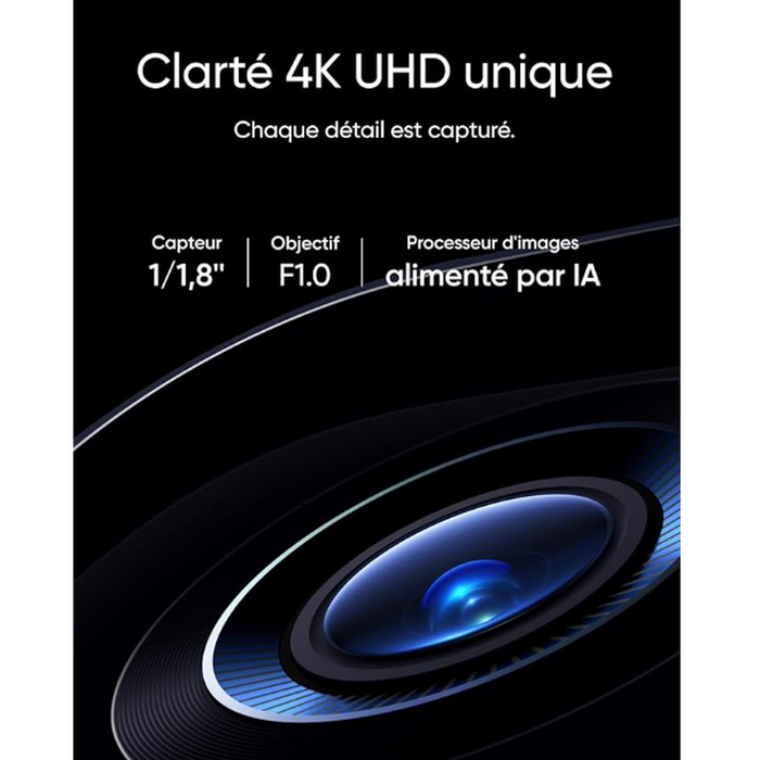 Eufy S3 Pro- Caméra solaire Wifi 4K, Vision nocturne MaxColor, Reconnaissance faciale, HomeBase 3 requis