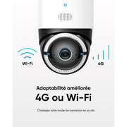 Eufy S330 - Caméra Solaire 4G + WIFI, 360° 4K, suivi automatique
