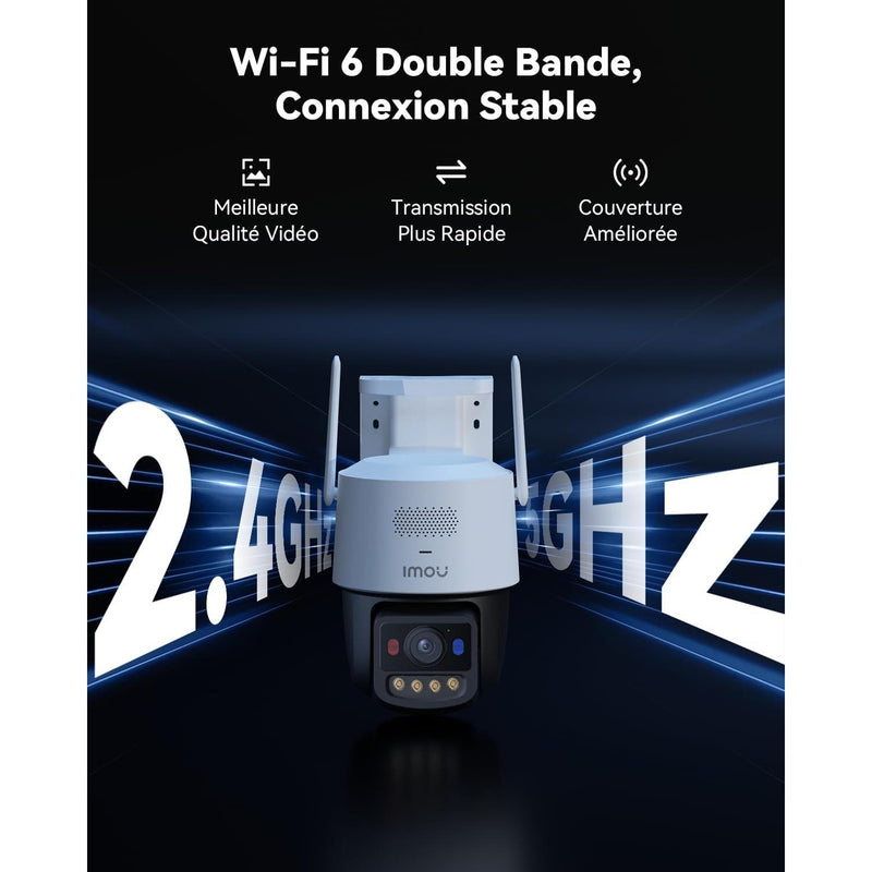 Imou Titan - Caméra extérieure Wifi 2.4/5Ghz + POE, rotative, 6MP, Zoom 8X, Patrouille