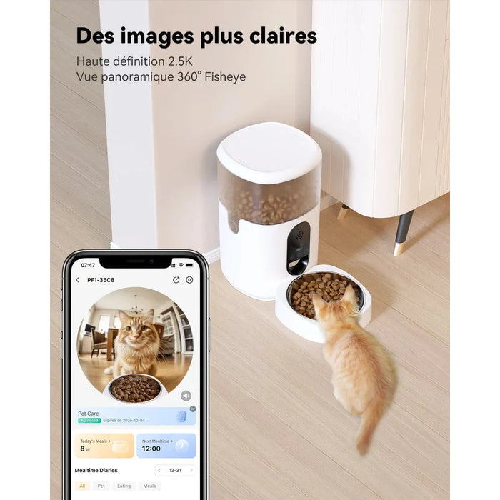 Caméra + Distributeur automatique de nourriture pour chat et chien