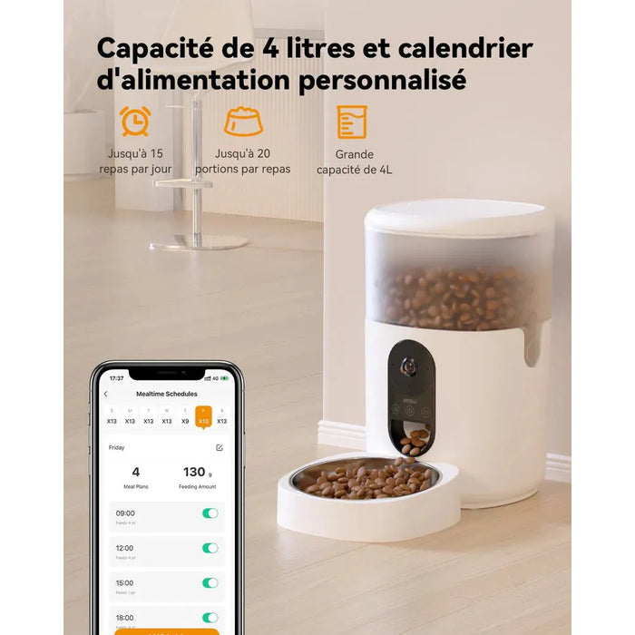 Caméra + Distributeur automatique de nourriture pour chat et chien