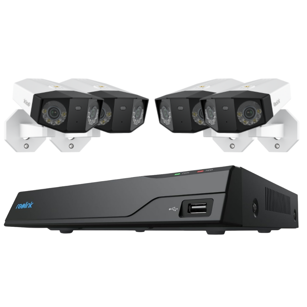 Pack Reolink-4 Caméras Duo 3 POE 16MP + Enregistreur NVS4