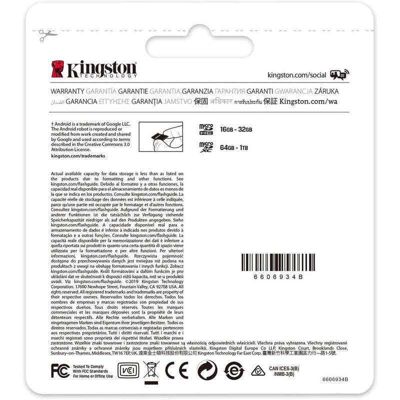 Kingston Canvas Select Plus - Carte Micro SD 256Go SDCS2 Class 10