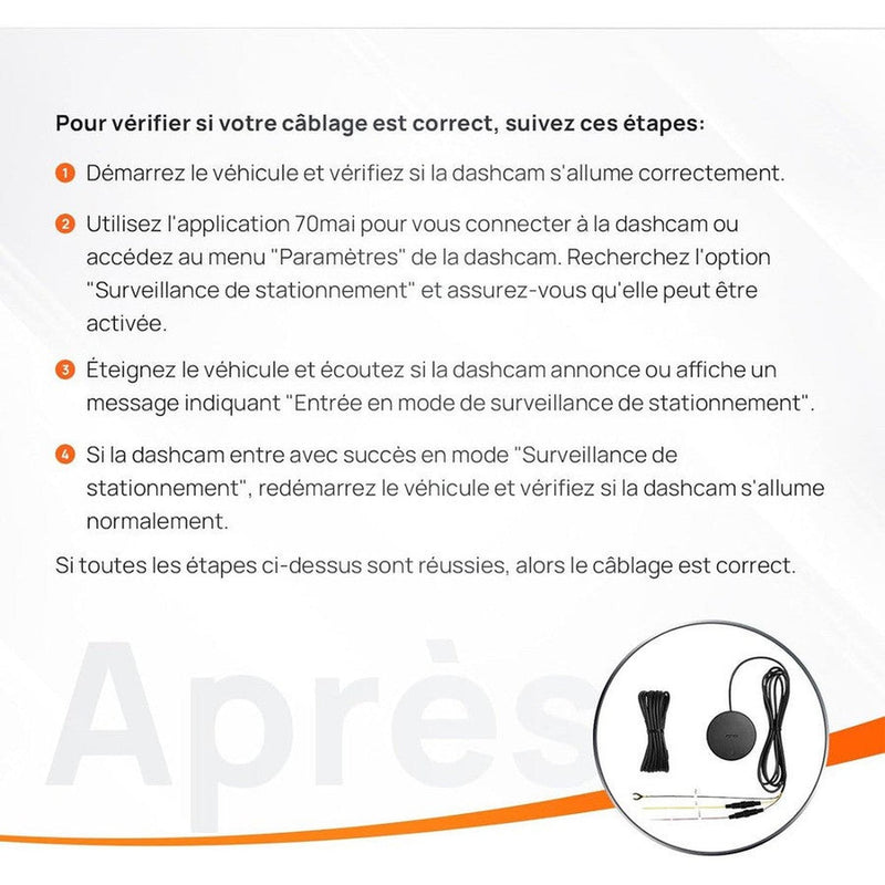 Kit 4G pour caméra embarquée 70mai rotative 360 degrés